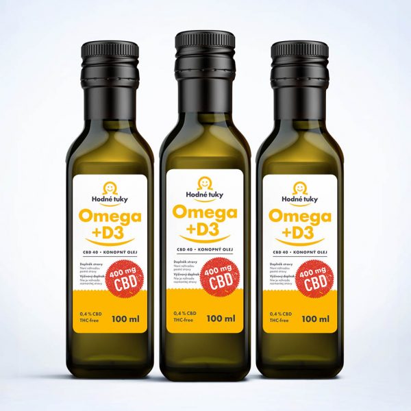 Omega +D3 konopný olej s 1200 mg CBD