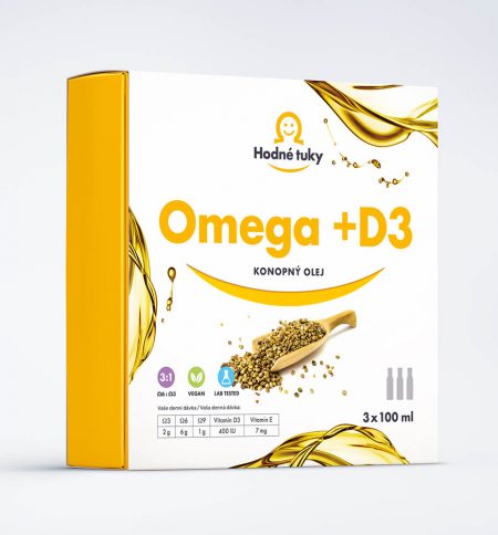 Omega +D3 konopný olej balení