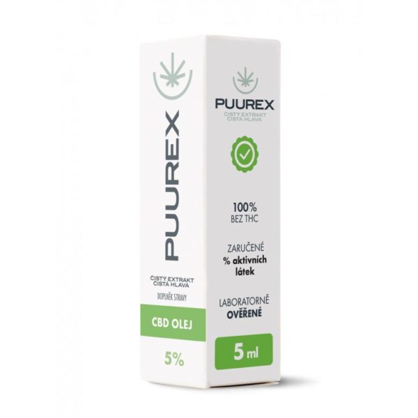 PUUREX CBD olej 5% 5ml - box